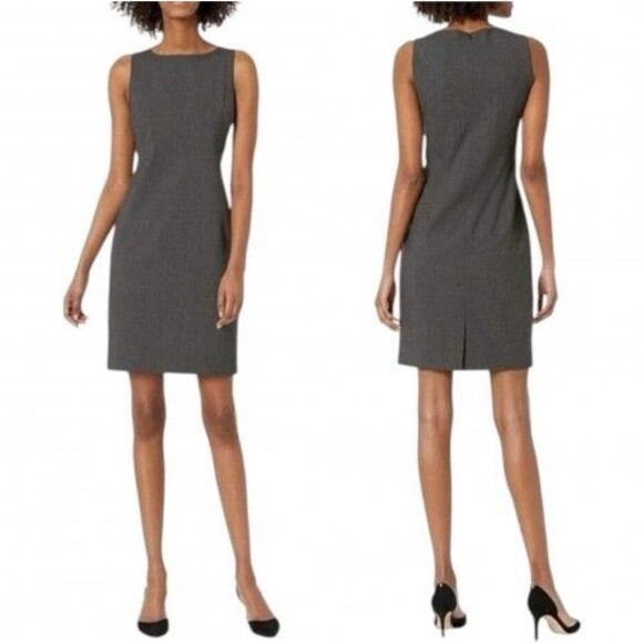 Theory Betty 2B Edition Sheath Dress Size 8 Wool Blend Gray Sleeveless EUC - Picture 1 of 15